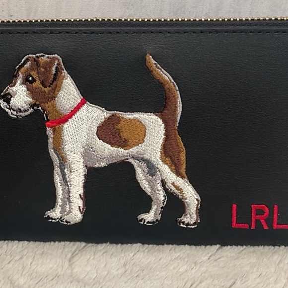 🥰 NWT Lauren Ralph Lauren Embroidered Leather Continental Wallet Price Firm - Picture 2 of 5